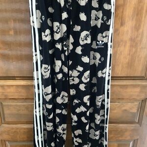 Adidas Black and White Patterned Trackadidas track pants